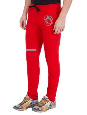 red cotton full length track pant - 14549633 - Standard Image - 2