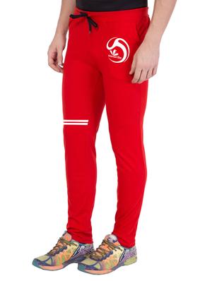 red cotton full length track pant - 14549635 - Standard Image - 2