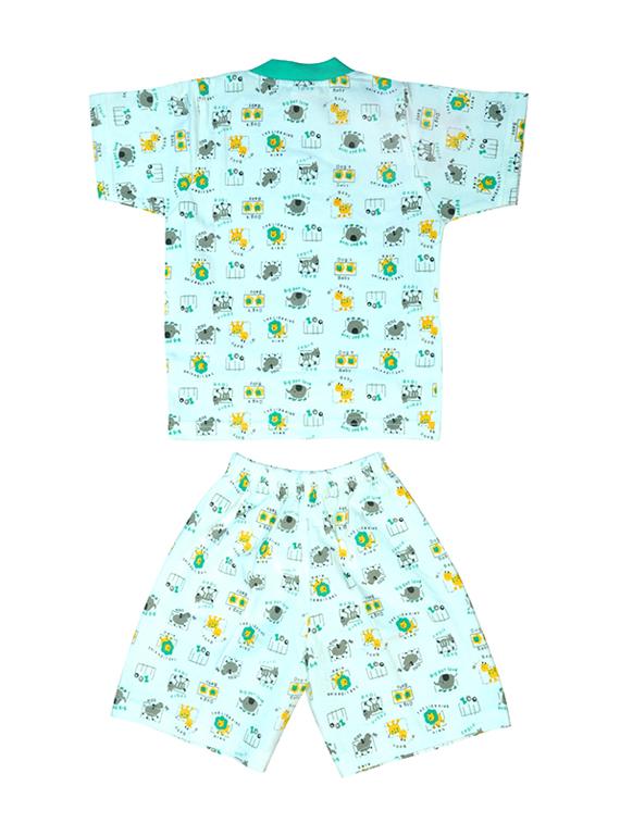 blue cotton shorts set - 14550235 - Zoom Image - 2