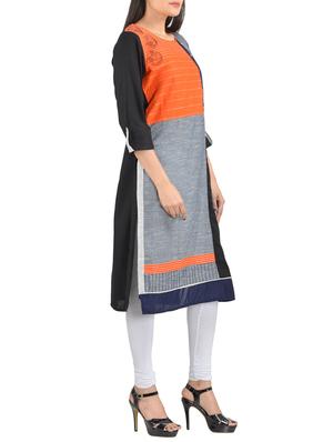 multicolour cotton straight kurta - 14550881 - Standard Image - 2