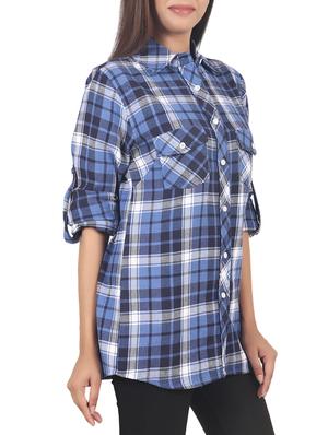 blue checkered shirt - 14553500 - Standard Image - 2
