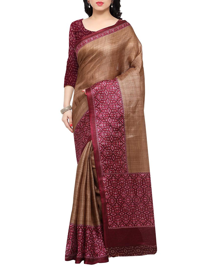 multi colored tussar silk combo saree with blouse - 14553707 - Zoom Image - 2