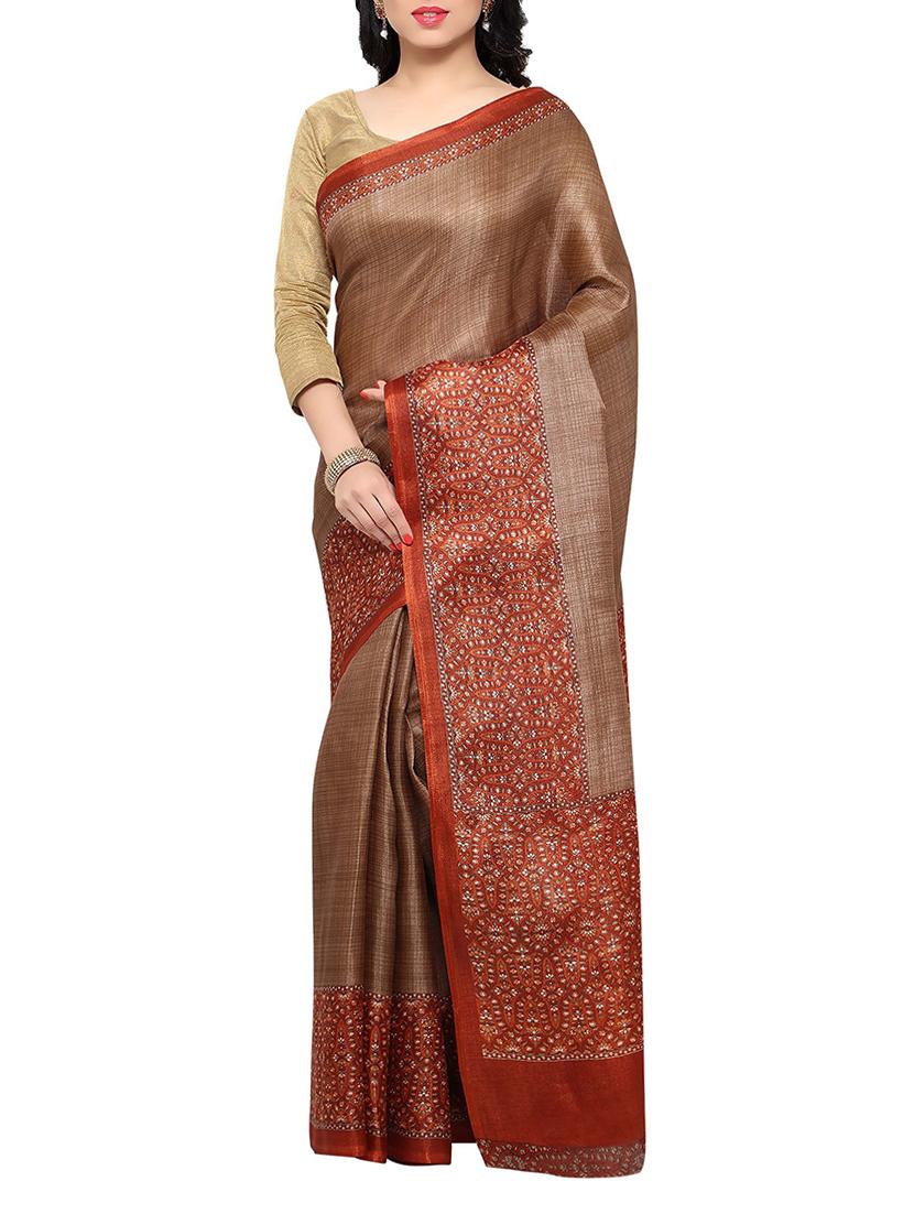 multi colored tussar silk combo saree with blouse - 14553720 - Zoom Image - 2