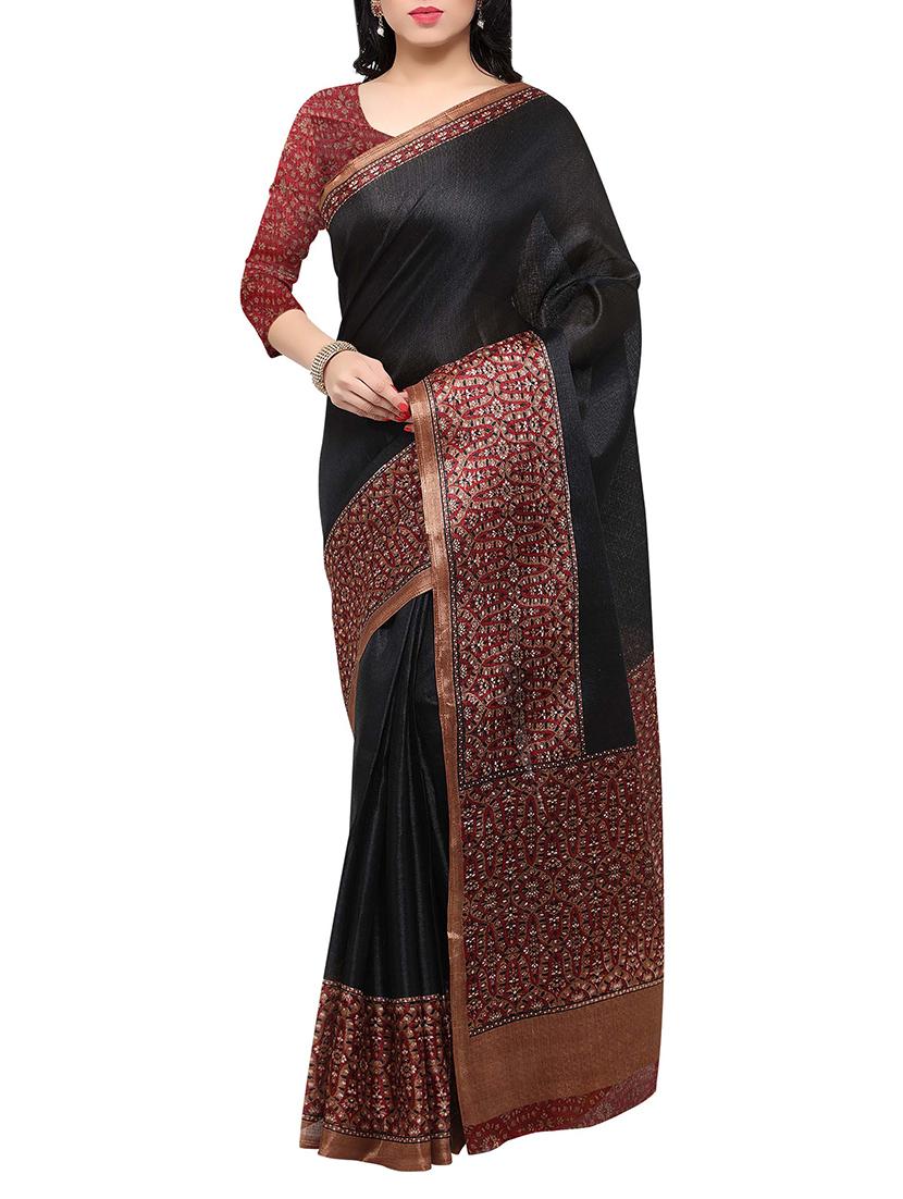multi colored tussar silk combo saree with blouse - 14553745 - Zoom Image - 2