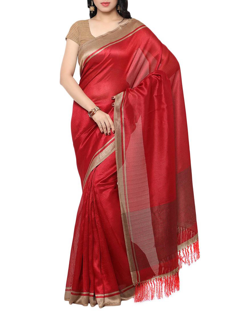 multi colored tussar silk combo saree with blouse - 14553790 - Zoom Image - 5