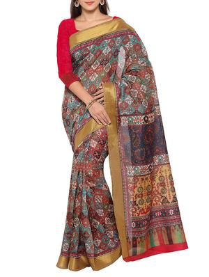 multi colored tussar silk combo saree with blouse - 14553807 - Standard Image - 2