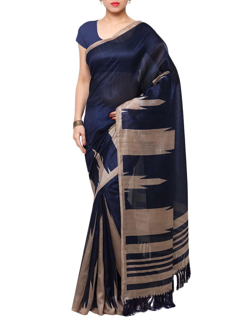 multi colored tussar silk combo saree with blouse - 14553846 - Zoom Image - 2