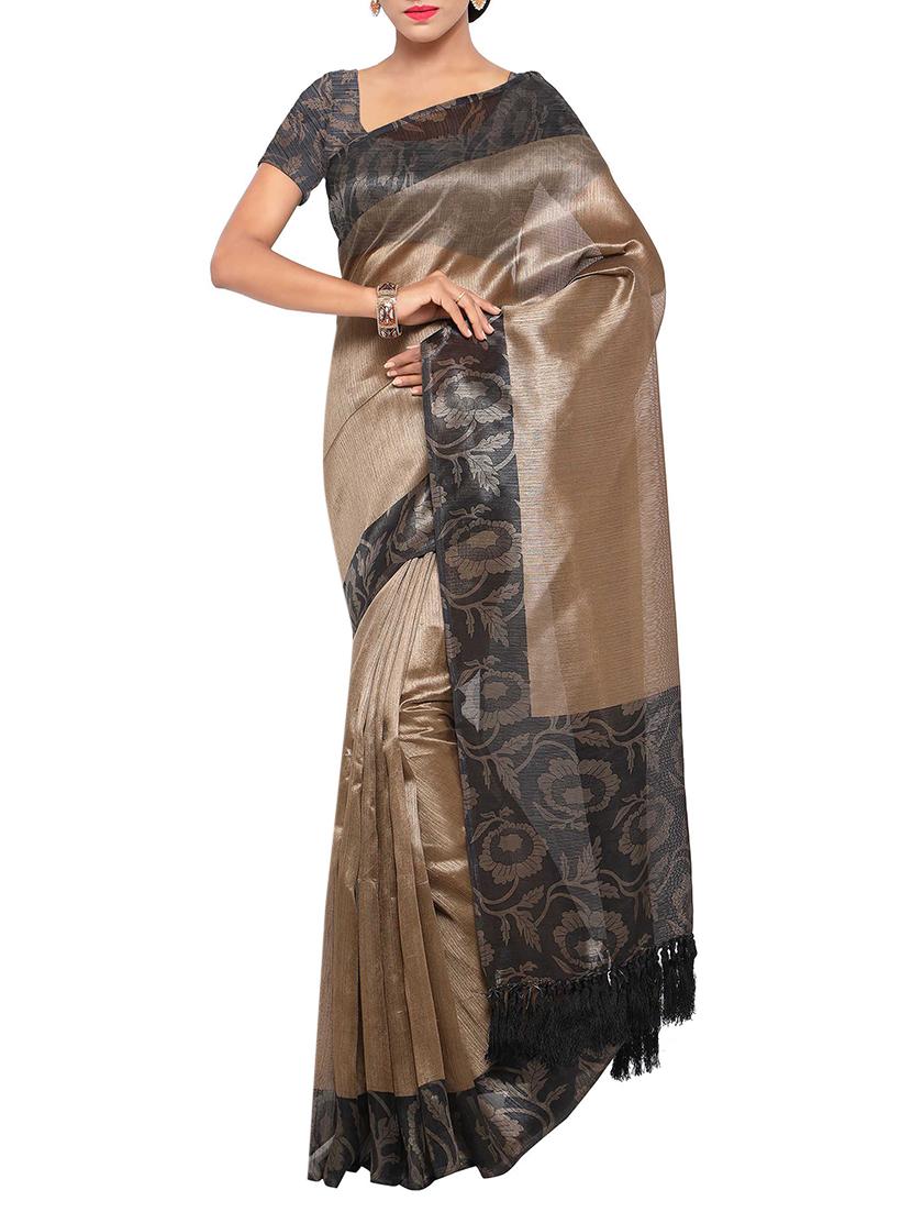 multi colored tussar silk combo saree with blouse - 14553851 - Zoom Image - 2