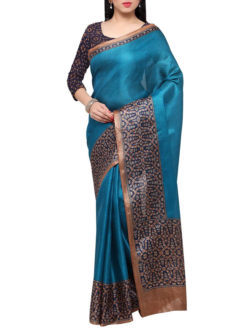 multi colored tussar silk combo saree with blouse - 14553863 - Zoom Image - 2