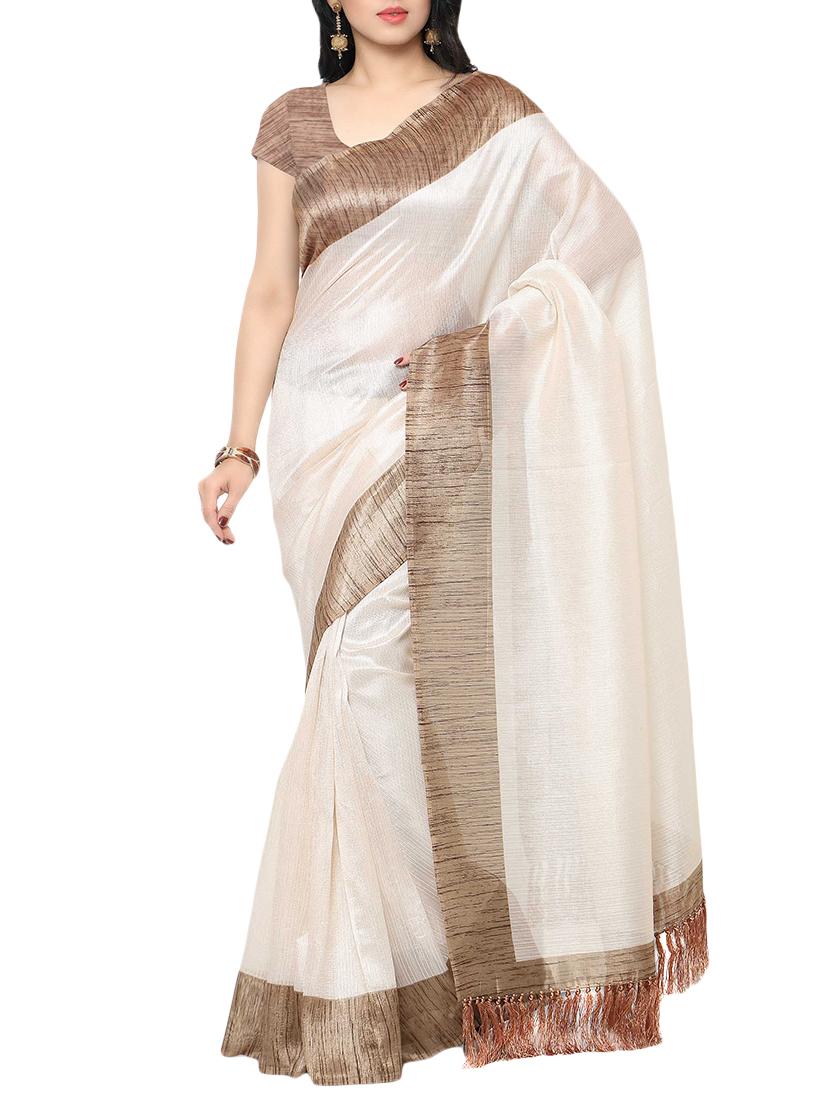 multi colored tussar silk combo saree with blouse - 14553872 - Zoom Image - 2