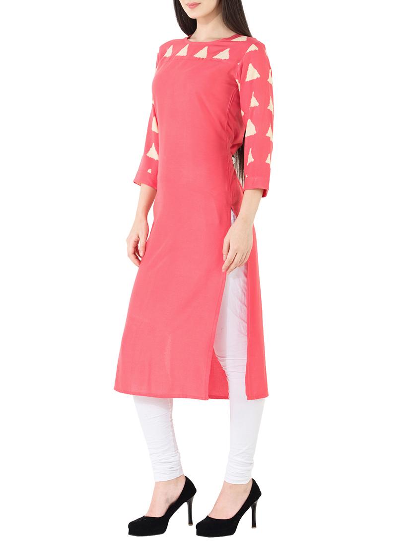 printed yoke straight kurta - 14554376 - Zoom Image - 2