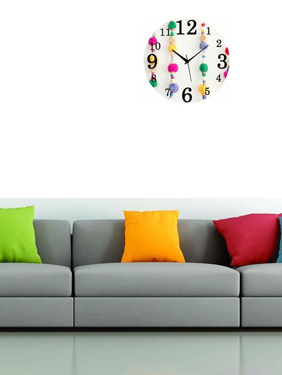 MDF Circular Analog Wall Clock - 14558328 - Zoom Image - 2