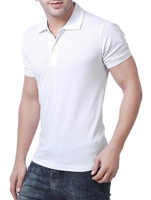 white polyester polo t-shirt - 14559817 - Standard Image - 2