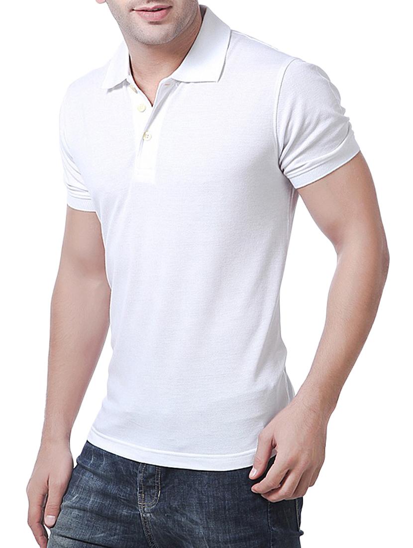 white polyester polo t-shirt - 14559817 - Zoom Image - 2