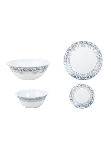 Larah Classic Opalware Glass 19 Pieces Dinner Set