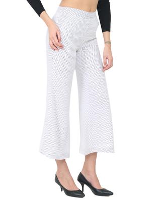 white flared flat front trouser - 14564651 - Standard Image - 2