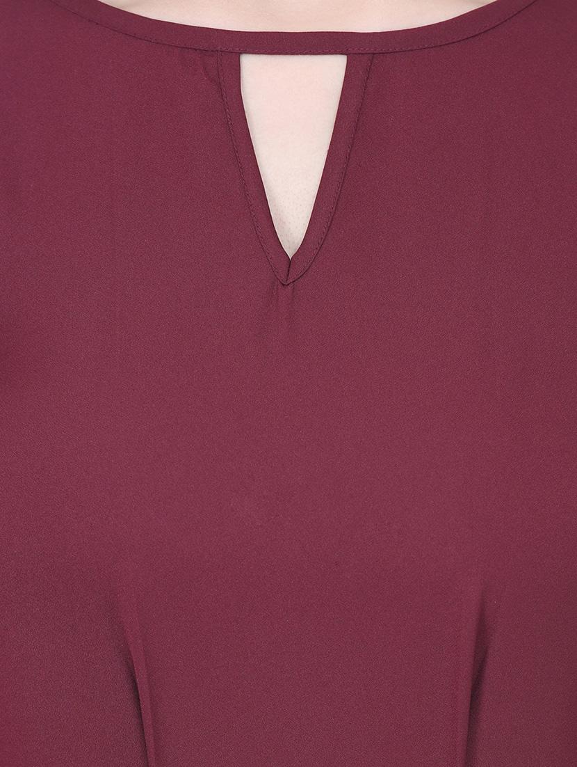 keyhole neck pleated a-line dress - 14564686 - Zoom Image - 5
