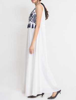 tassel detail embroidered maxi dress - 14568939 - Standard Image - 2