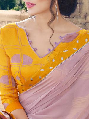 geometrical half and half saree with blouse - 14574387 - Standard Image - 2
