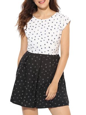 box-pleat detail cap sleeved dress - 14576334 - Standard Image - 2