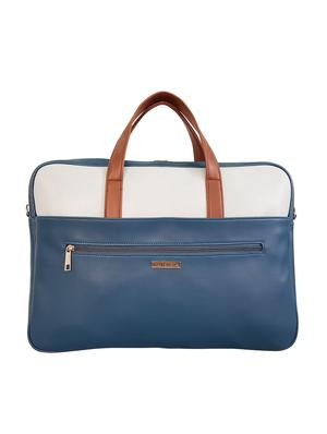 blue leatherette laptop bag - 14585421 - Standard Image - 2