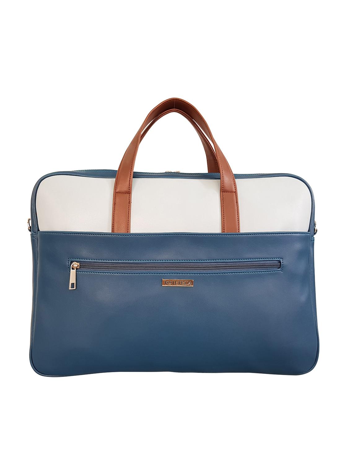 blue leatherette laptop bag - 14585421 - Zoom Image - 2