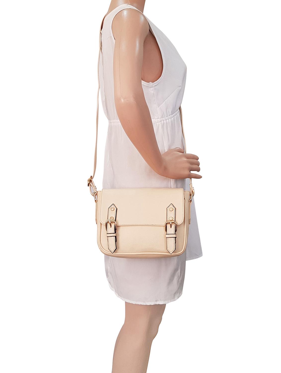 beige leatherette regular sling bag - 14585447 - Zoom Image - 5