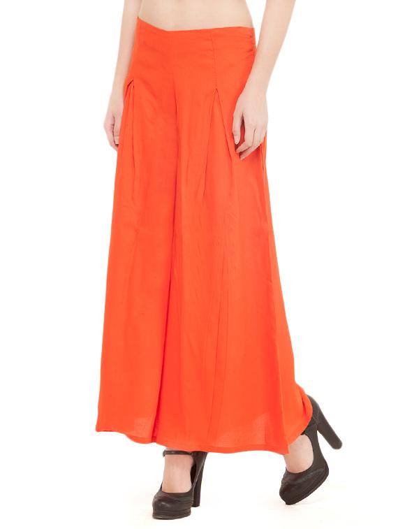 orange viscose palazzos - 14586773 - Zoom Image - 2
