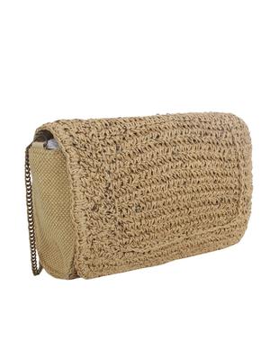 brown cotton box clutch - 14590221 - Standard Image - 5