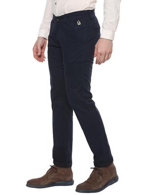 navy blue cotton chinos casual trousers - 14599807 - Standard Image - 2