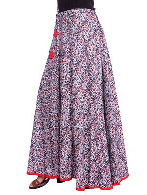 blue rayon flared skirt - 14601802 - Standard Image - 2