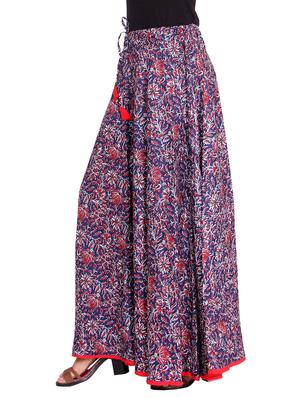 blue rayon flared skirt - 14601803 - Standard Image - 2