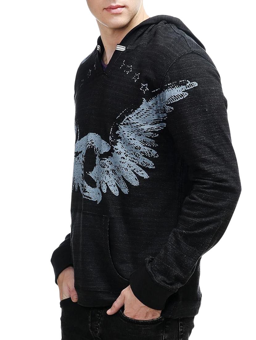 black cotton chest print sweatshirt - 14603543 - Zoom Image - 2