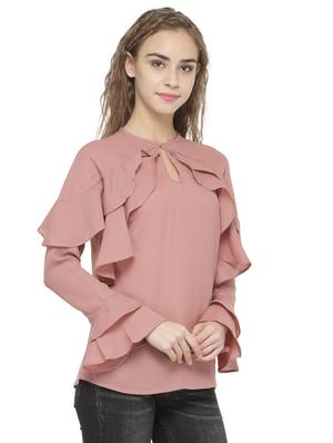 key hole neck ruffle top - 14604684 - Standard Image - 2