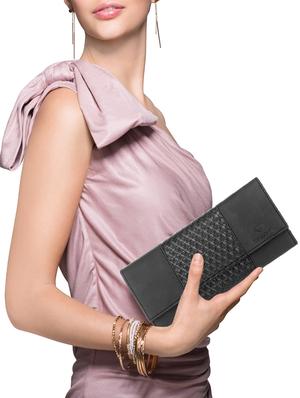 black leatherette regular clutch - 14605644 - Standard Image - 5