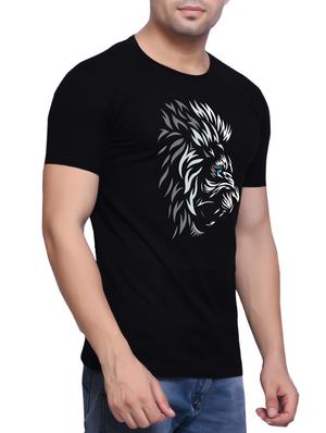 black cotton chest print tshirt - 14607216 - Standard Image - 2