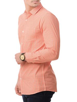 orange cotton casual shirt - 14608805 - Standard Image - 2