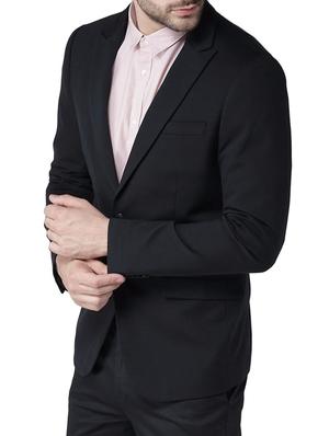black cotton blend formal blazer - 14616118 - Standard Image - 2