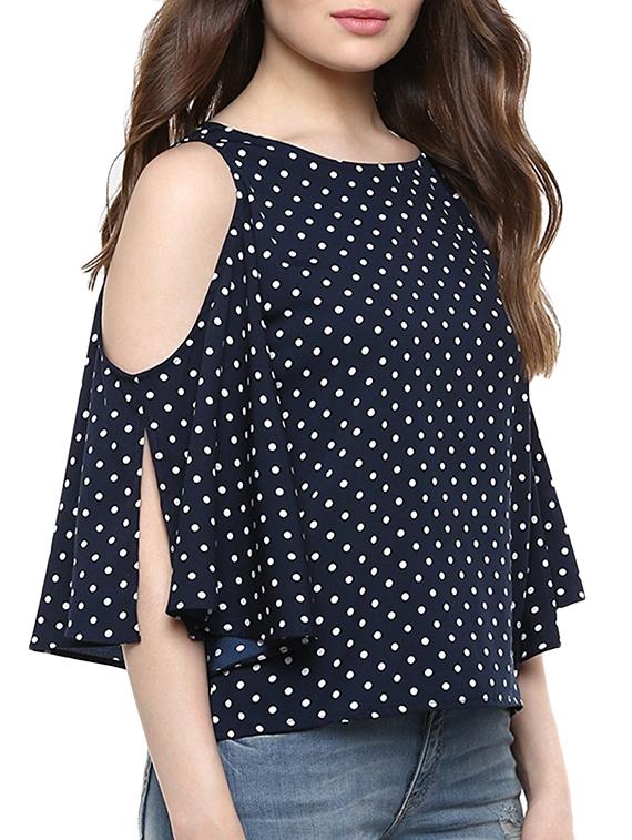 Cold Shoulder Polka Dots top - 14618789 - Zoom Image - 2