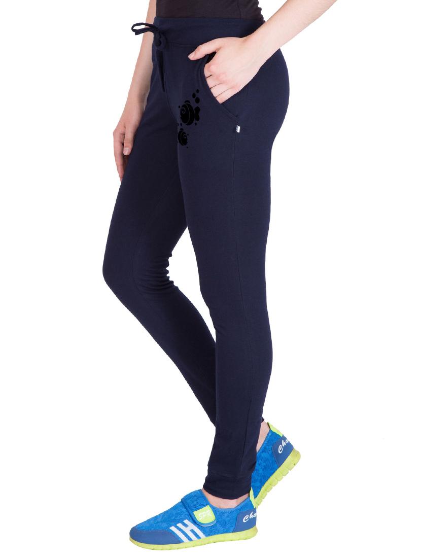 navy blue printed track pant - 14619360 - Zoom Image - 2