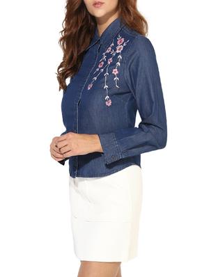 blue denim embroidered shirt - 14620204 - Standard Image - 2