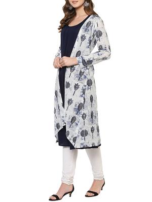 blue cotton layered kurta - 14633767 - Standard Image - 2