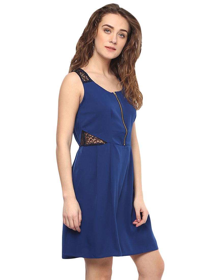 blue fit and flare dress - 14638933 - Zoom Image - 2