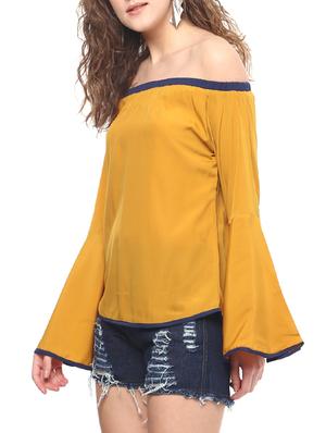 yellow crepe regular top - 14639009 - Standard Image - 2