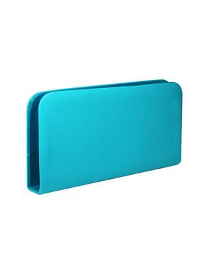 blue leatherette regular clutch - 14640702 - Standard Image - 2