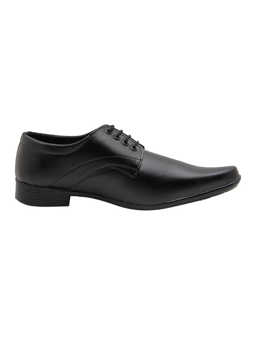 black leatherette lace-up derby - 14641242 - Zoom Image - 2