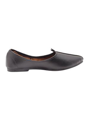 black leatherette slip on mojari - 14641254 - Standard Image - 2