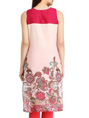 pink cotton straight kurta - 14642083 - Standard Image - 2