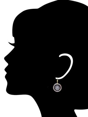 black metal drop earrings - 14647947 - Standard Image - 2