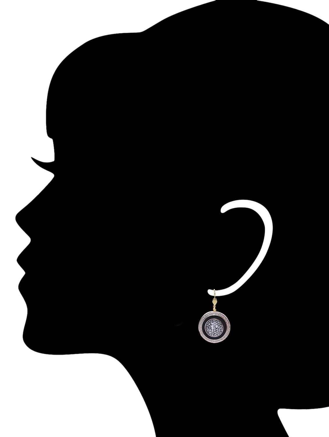 black metal drop earrings - 14647947 - Zoom Image - 2